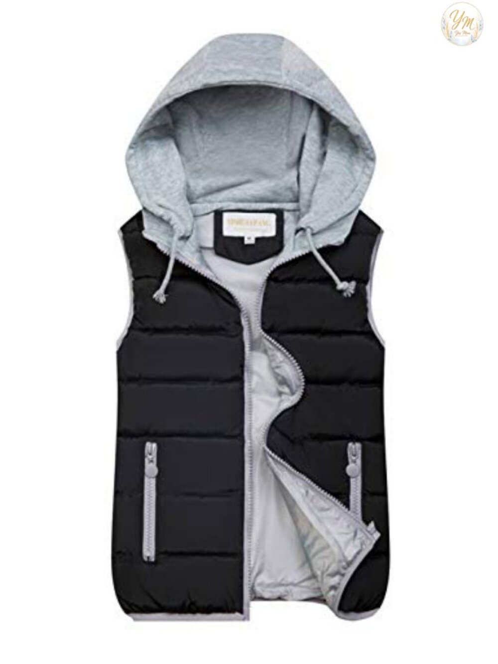 Quilted Puffer Vest Zip Up Hooded Sleeveless Winter Outerwear